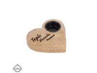 Svícen z mangového dřeva ORION Srdce,domov