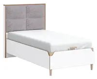 Posteľ 100x200cm s úložným priestorom a usb dylan - biela/dub svetlý