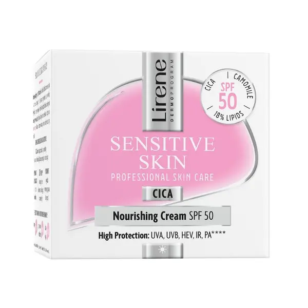 Lirene Sensitive Skin CICA Ochranný krém SPF50 50 ml
