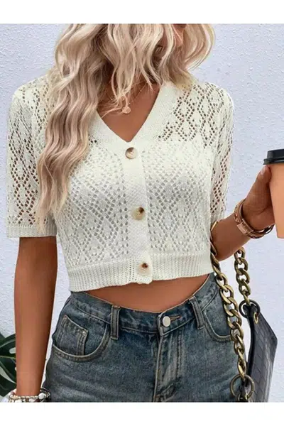 31766 Dewberry Knit Short Sleeve Cardigan-STONE