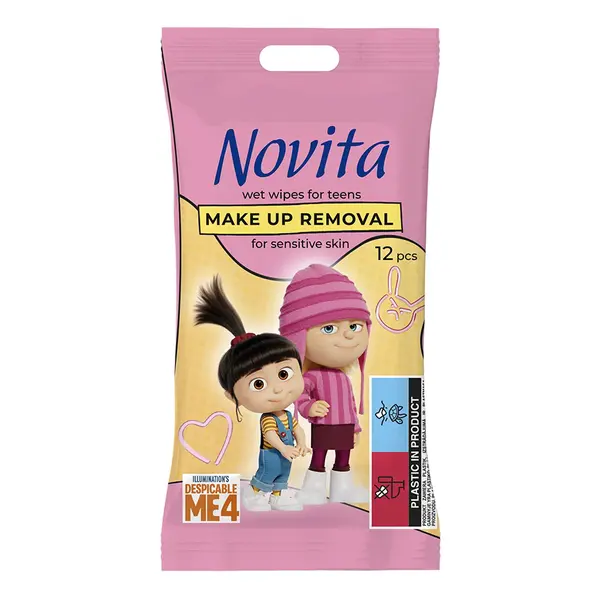 Novita For Teens Vlhčené odličovací ubrousky s motivem Minion 12 ks