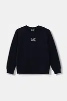 Dětská bavlněná mikina EA7 Emporio Armani zelená barva, s potiskem, 7B000025 AF10380
