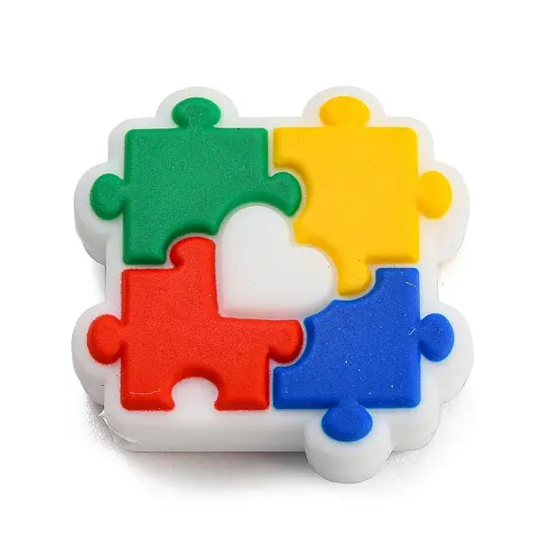 Puzzle Food Grade Eco-Friendly Silicone Focal Beads