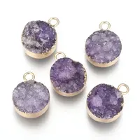 Natural Druzy Agate Pendants