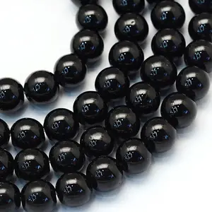 Baking Paint Pearlized Glass Pearl Round Bead Strands
