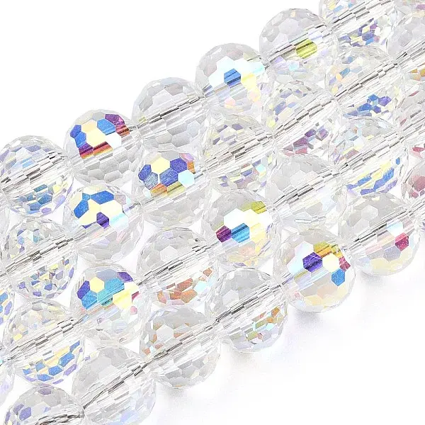 Transparent Electroplate Glass Bead Strands