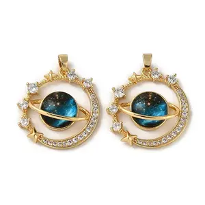 Rack Plating Brass Micro Pave Cubic Zirconia Pendants