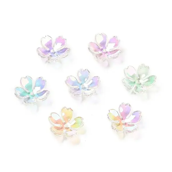 Transparent Acrylic Flower Bead Caps