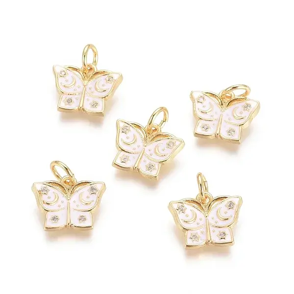 Brass Micro Pave Cubic Zirconia Charms