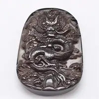 Natural Ice Crystal Obsidian Carven Pendants