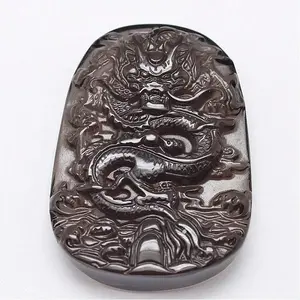 Natural Ice Crystal Obsidian Carven Pendants