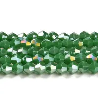 Opaque Solid Color Electroplate Glass Beads Strands