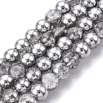 Electroplated Crackle Glass Beads Strands