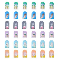 36Pcs 6 Styles Transparent Acrylic Pendants