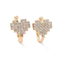 Clear Cubic Zirconia Heart Cuff Earrings