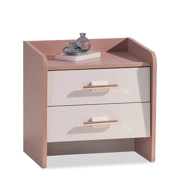 Noční stolek viviana - růžová, bílá