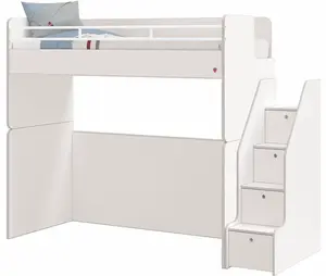 Vyvýšená postel se schůdky pure modular - bílá