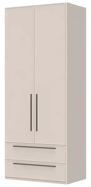 Dvoudveřová šatní skříň se zásuvkami baptiste - béžová