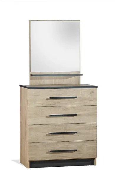 Šuplíková komoda se zrcadlem colin - dub kestína/šedá