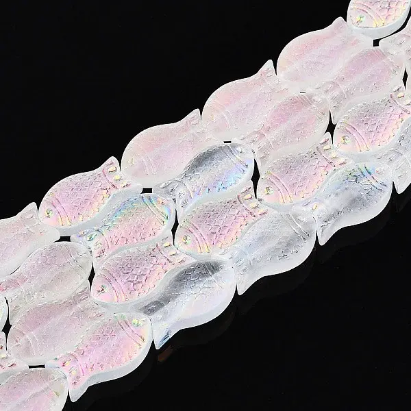 Frosted Glass Beads Strands