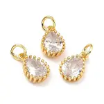 Brass Micro Pave Cubic Zirconia Pendants