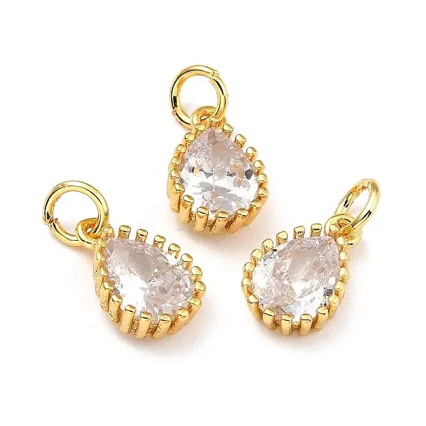 Brass Micro Pave Cubic Zirconia Pendants