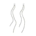 Brass Micro Pave Clear Cubic Zirconia Tassel Pendants