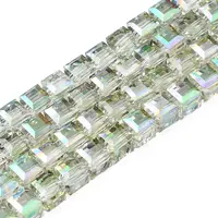 Electroplate Transparent Glass Beads Strands