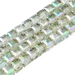 Electroplate Transparent Glass Beads Strands