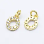 Brass Micro Pave Grade AAA Cubic Zirconia Charms