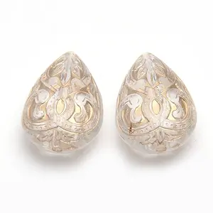 Golden Plated Acrylic Beads