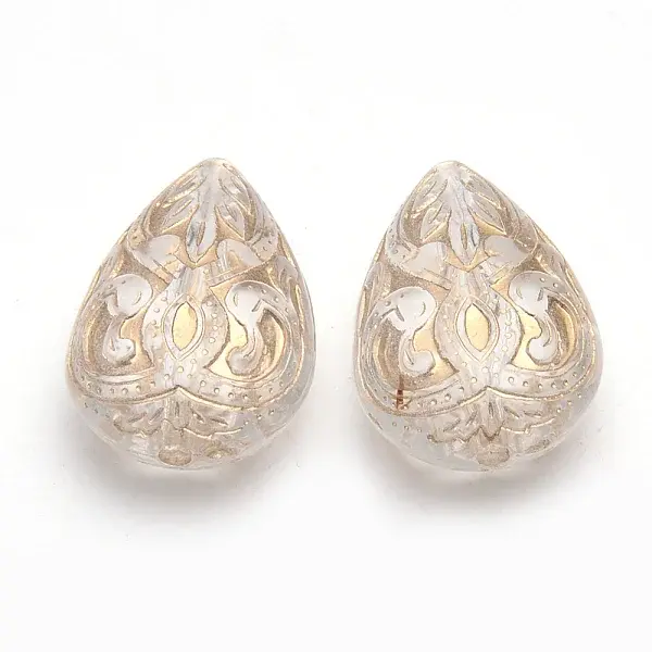 Golden Plated Acrylic Beads