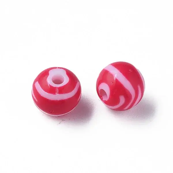 Opaque Striped Acrylic Beads