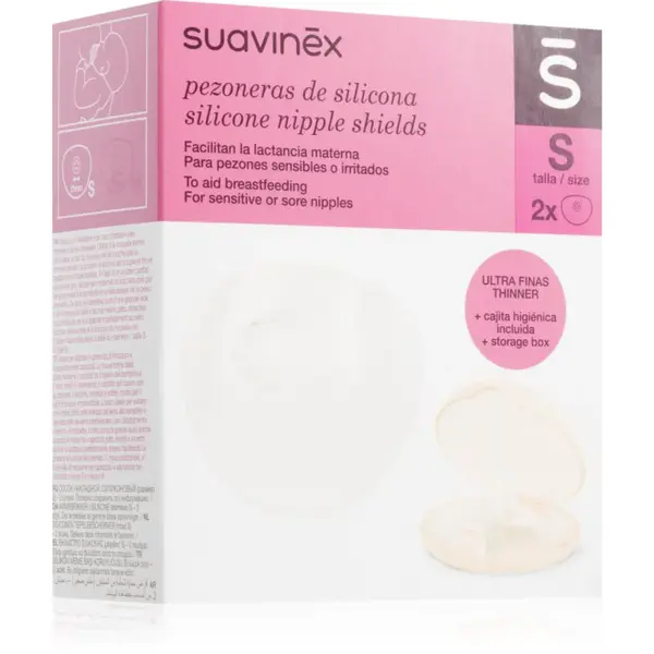 Suavinex Zero Zero Silicone Nipple Shields chrániče prsných bradaviek veľkosť S 21 mm 2 ks