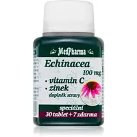 MedPharma Echinacea 100 mg + vitamin C + zinok tablety na podporu imunitného systému, pre krásnu pleť a nechty 37 tbl