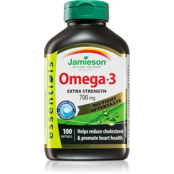 Jamieson Omega-3 Extra Strenght 700 mg mäkké tobolky na podporu funkcie mozgu a zlepšenie pamäti 100 ks