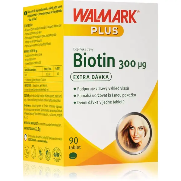 Walmark Biotin 300 µg tablety pro krásné vlasy, pleť a nehty 90 tbl