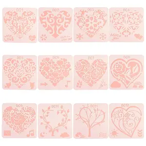 Heart Theme Plastic Drawing Painting Stencils Templates