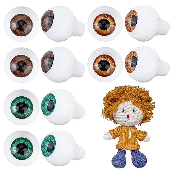 6 Pairs 3 Colors Teardrop Shaped Acrylic Doll Craft Eyes
