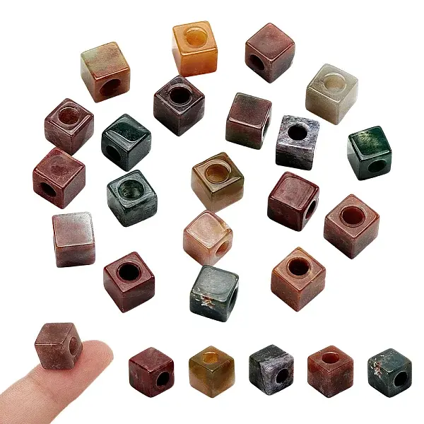 20Pcs Natural India Agate Gemstone European Beads