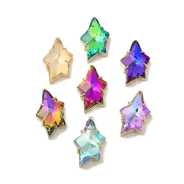 Light Gold Brass Glass Pendants