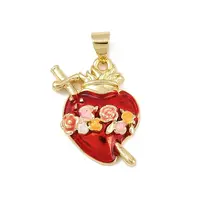 Brass FireBrick Enamel Pendants