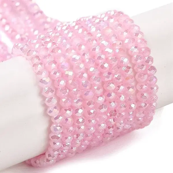 Baking Electroplate Glass Beads Strands