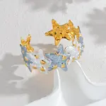 304 Stainless Steel Enamel Cuff Bangles for Women