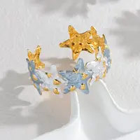 304 Stainless Steel Enamel Cuff Bangles for Women