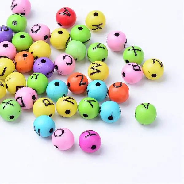 Craft Acrylic Horizontal Hole Letter Beads