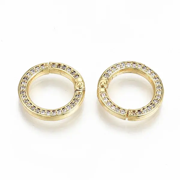 Brass Micro Pave Clear Cubic Zirconia Twister Clasps