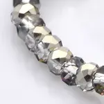 Half Plated Faceted Rondelle Electroplate Glass Beads Strands