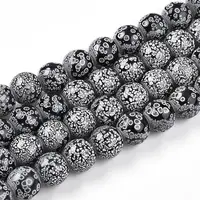 Transparent Baking Painted Glass Beads Strands