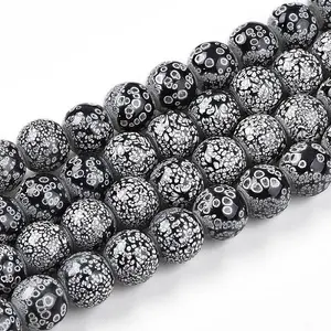 Transparent Baking Painted Glass Beads Strands